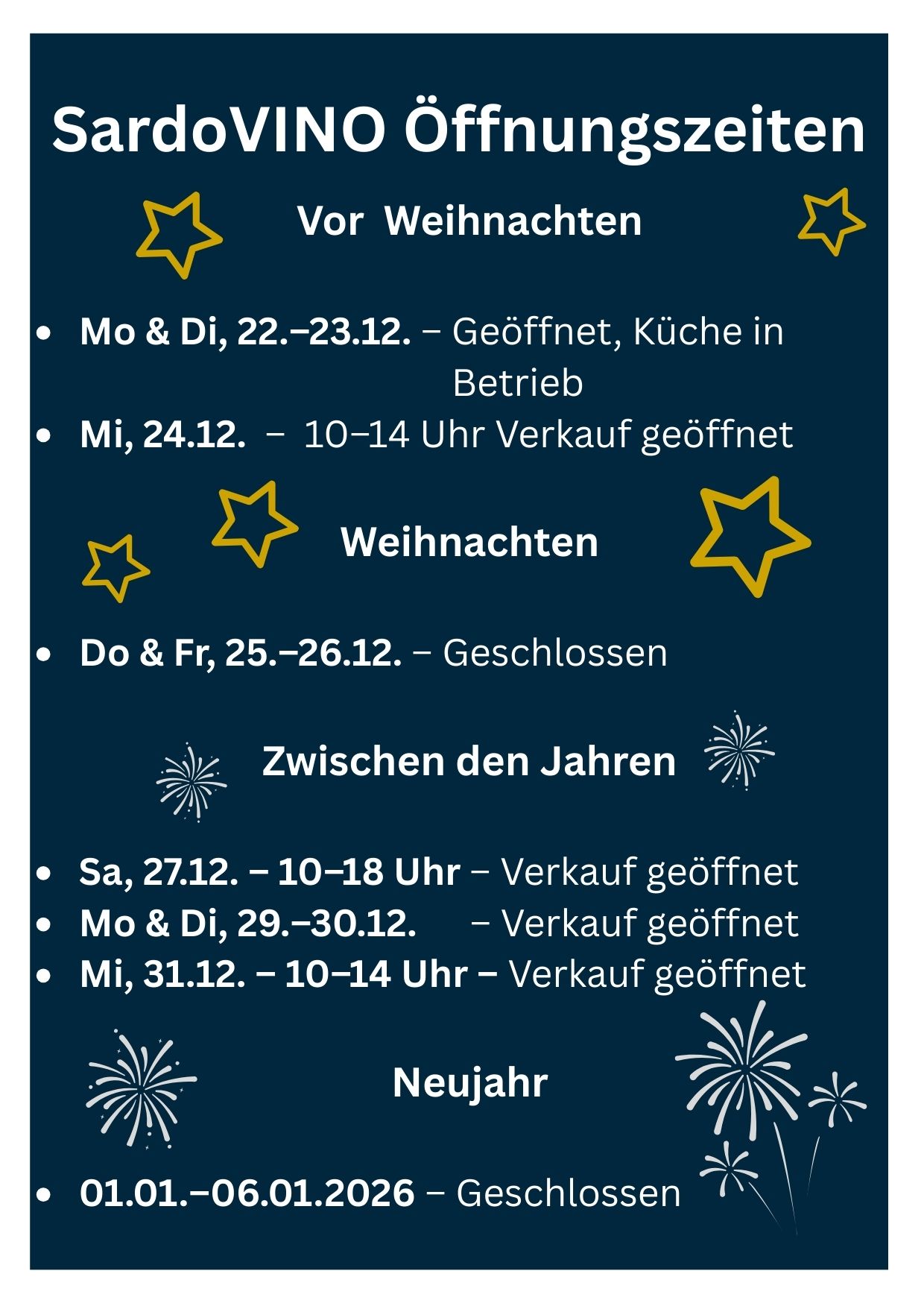 Öffnungszeiten Feiertage 2025